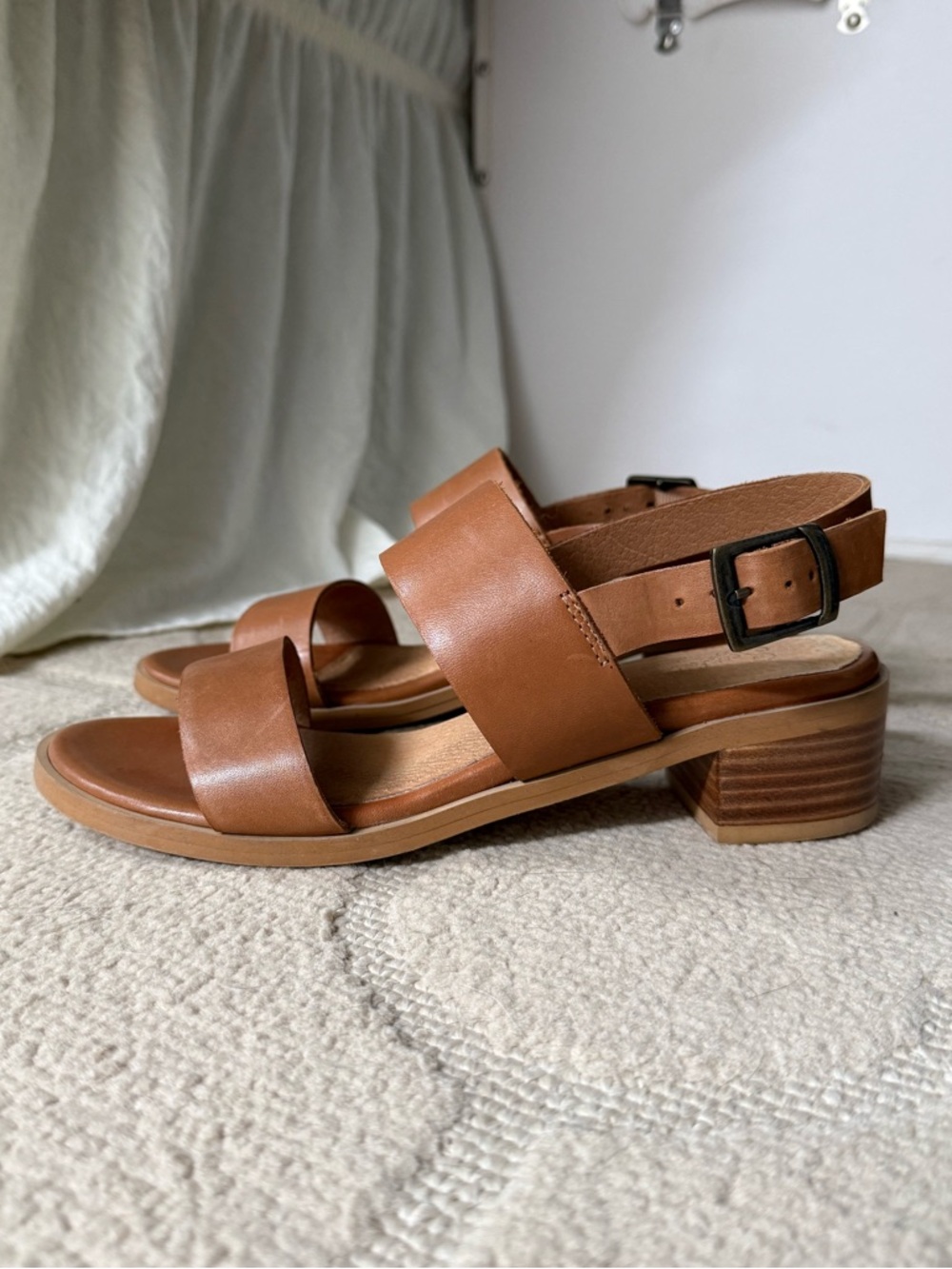 Seychelles Gallivant Whiskey Brown Block Heel Sandals